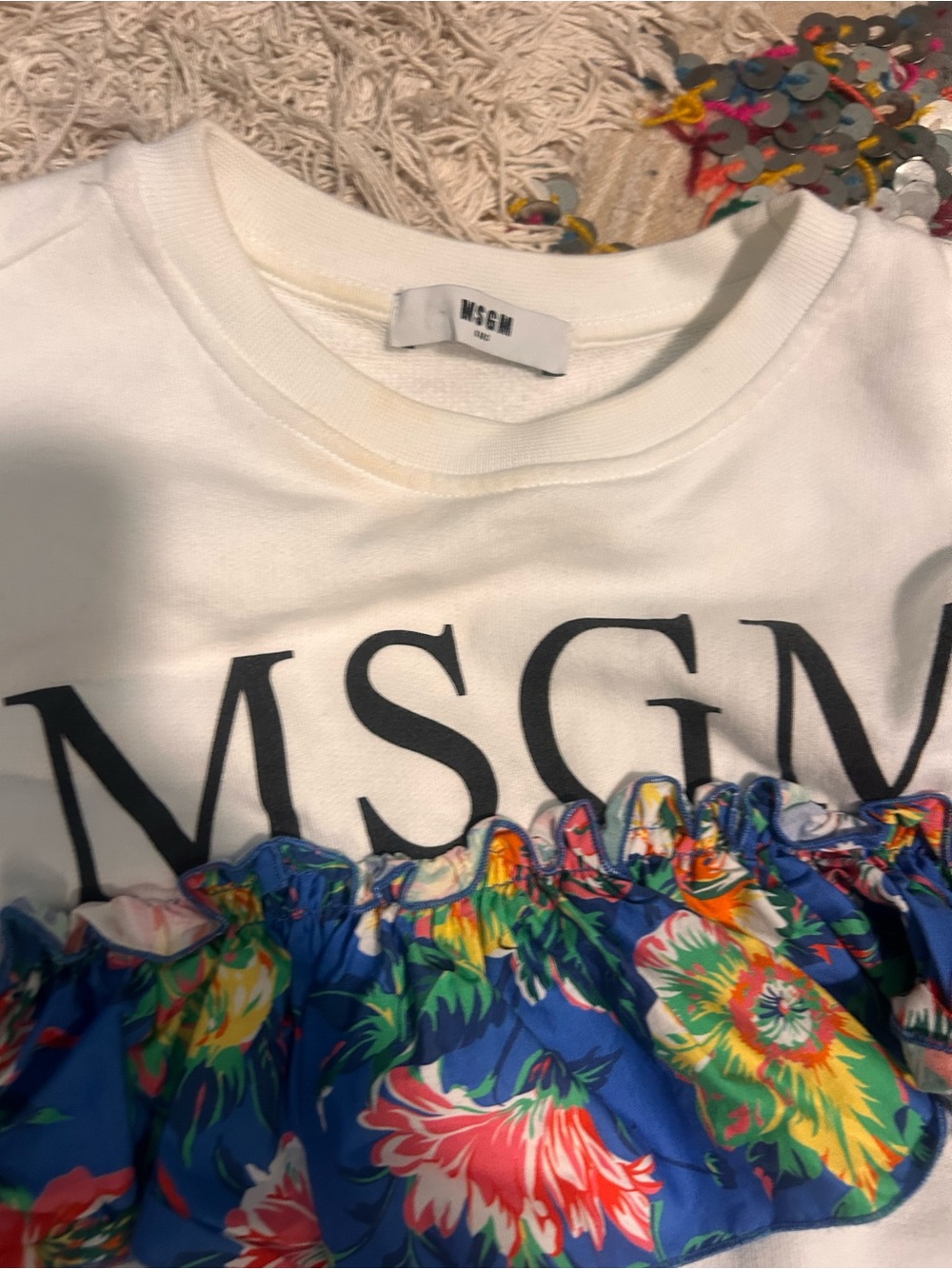 MSGM RUFFLE TRIM SWEATSHIRT - Picture 2 of 4